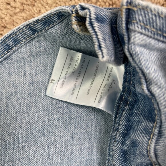 KanCan Overall Shorts Womens Medium Blue Distressed Denim Jean Country Festival - Picture 4 of 8